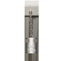 Magnetischer Deckenhaken mit Kette und einer maximalen Tragkraft von 15 Kilogramm.