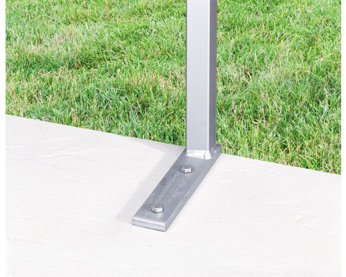 Poteau de fixation en métal avec vis sur béton