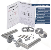 Edelstahl Türdrücker Set mit Montageanleitung und Zubehör