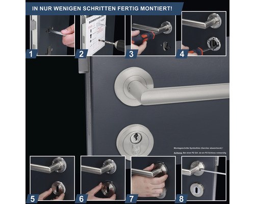 Montageanleitung für Türbeschläge in acht Schritten