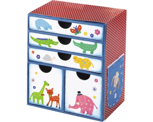 Commode avec motifs d''animaux et plusieurs tiroirs