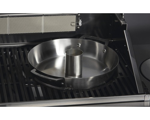 Edelstahl Bräter mit Einsatz auf Grillrost