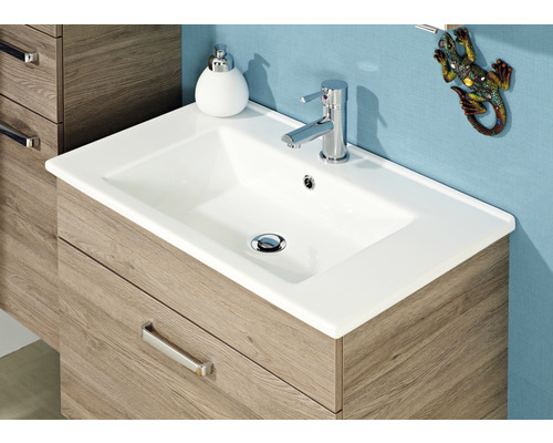 Meuble sous-lavabo avec lavabo, robinet et distributeur de savon