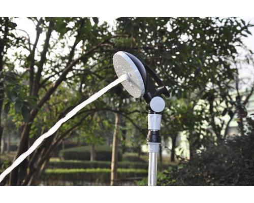 Gartendusche im Betrieb