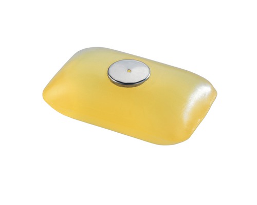 Savon jaune avec insert métallique rond