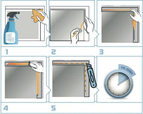 Anleitung zur Installation eines Fliegengitters in fünf Schritten