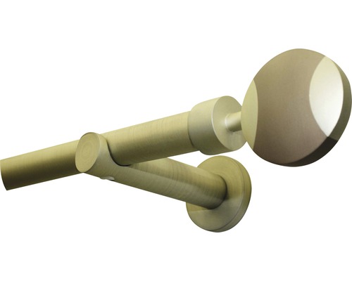 Gardinenstange mit runder Endkappe und Wandhalterung