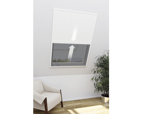 Dachfenster mit Insektenschutz und Faltstore