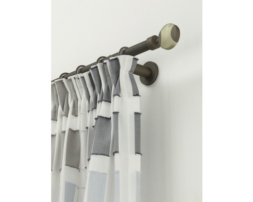 Double tringle à rideaux avec rideau et embout