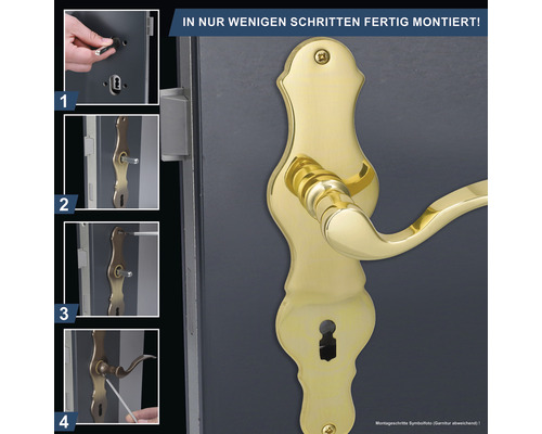 Anleitung zur Montage einer goldenen Türgarnitur