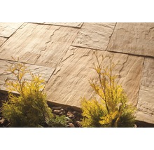 Dalle de terrasse en béton India sable du désert multiformat épaisseur 4 cm (1 pal = 9,72 m² pour 6 kits de 1,62 m²)