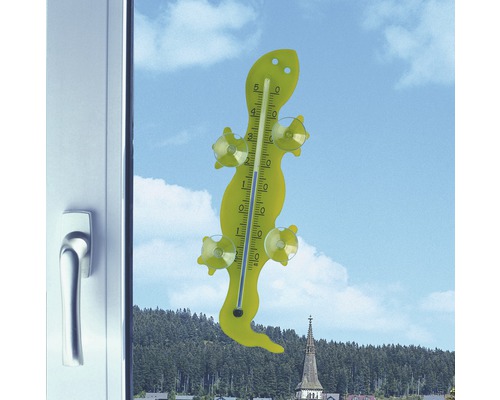 Fensterthermometer mit Saugnäpfen zur Anbringung