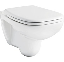Wand-Tiefspül-WC mit geschlossenem Spülrand und WC-Sitz