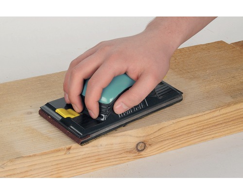 Ponceuse manuelle avec planche en bois