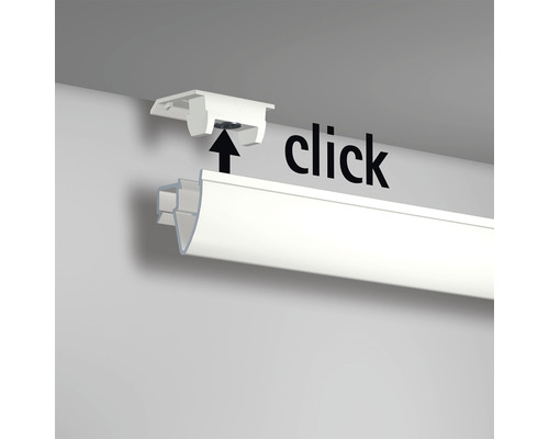 Montage d''une barre LED avec mécanisme à clic