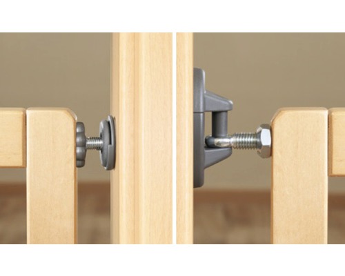 Éléments de fixation sur une balustrade en bois