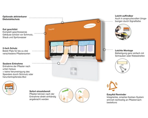 Action Medic EasyAid Pflasterspender mit verschiedenen Pflastertypen