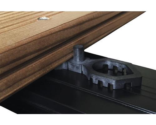 Terrassendiele und Clip zur Terrassenbefestigung