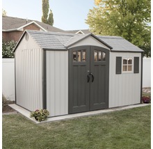 Abri de jardin avec double porte et fenêtre à volets