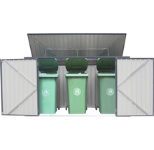 Mülltonnenbox mit drei Mülltonnen