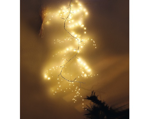 Branche lumineuse argent Lafiora 288 LED 150 cm couleur d'éclairage blanc chaud avec minuterie, variateur