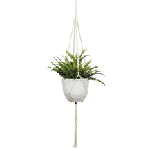 Suspension florale en macramé L 120 cm coton blanc-thumb-1