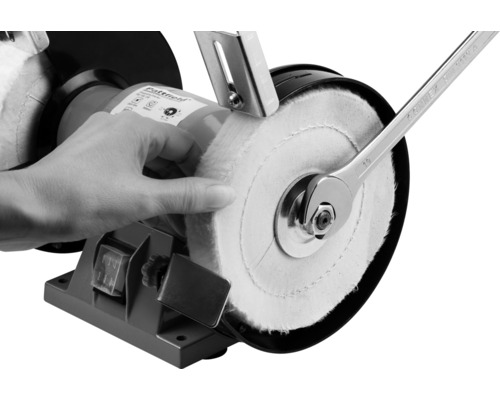 Polisseuse avec disque à polir et clé à molette