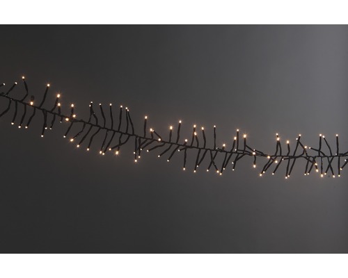 Guirlande lumineuse en touffe LED Lafiora 6 m + alimentation 5 m 768 LED couleur d'éclairage blanc chaud avec minuterie