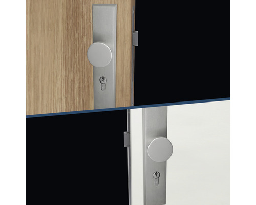 Türbeschlagset mit Rosette auf Holztür