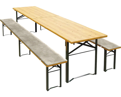 Ensemble de brasserie comprenant une table et deux bancs