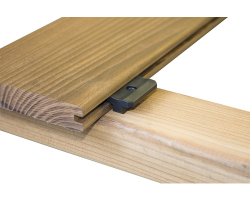 Terrassendiele aus Holz mit Befestigungsclip