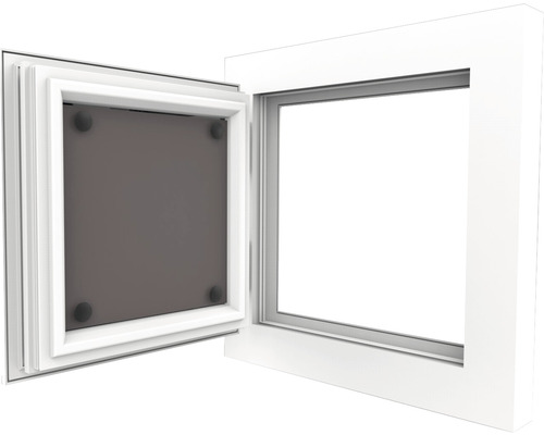 Trappe de visite en plastique, ouverte.