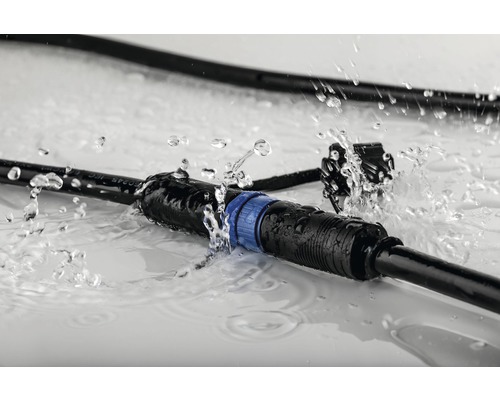 Raccord de câble étanche avec câble noir