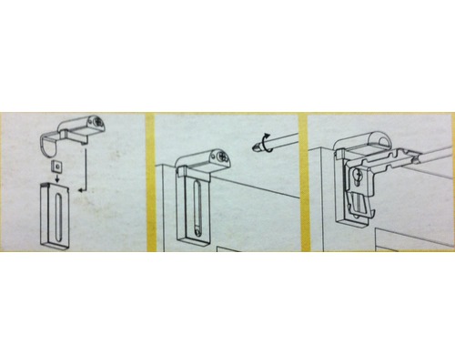 Abbildung einer Montageanleitung für eine Gardinenstange