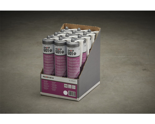 Emballage de silicone sanitaire Akkit 601 avec douze cartouches de 310 ml