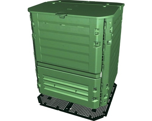 Composteur en plastique avec trous d''aération et fond grillagé