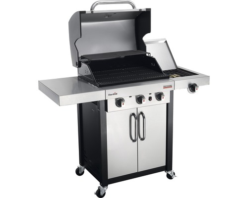 Gril à gaz avec surfaces de rangement et armoire