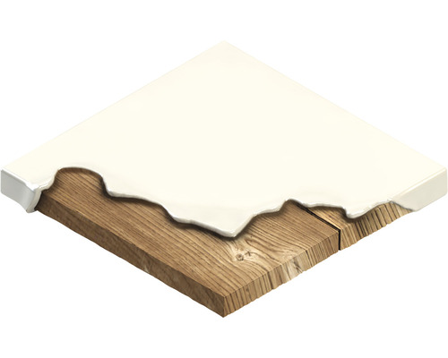 Holzbrett teilweise mit Versiegelung beschichtet