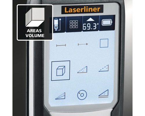 Écran Laserliner avec différentes fonctions de mesure