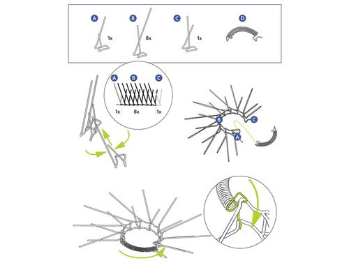 Instructions pour le montage des pics anti-oiseaux