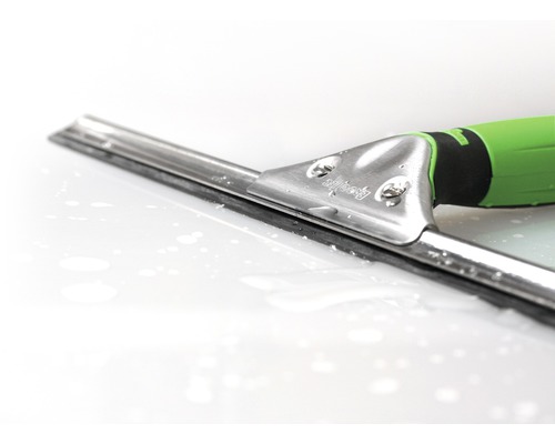 Raclette à vitre avec support en métal et poignée en plastique