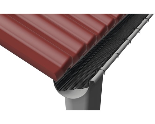Grille anti-feuilles de gouttière sur gouttière et toit