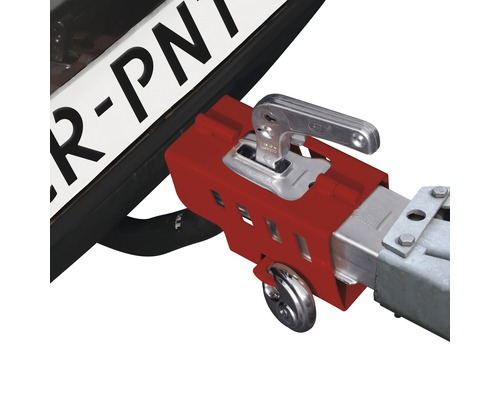 Attelage de remorque avec dispositif antivol rouge