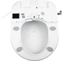 Vue de dessus d''un WC douche avec différentes fonctions.