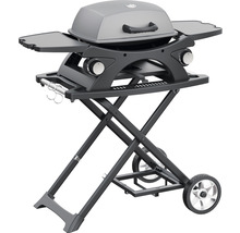 Barbecue à gaz portable avec cadre pliable et étagères latérales