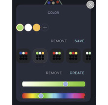 Menu de sélection des couleurs pour la configuration du produit