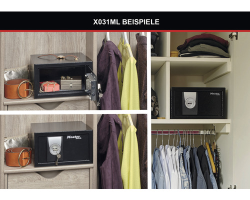 Exemples de coffres-forts Master Lock dans une armoire