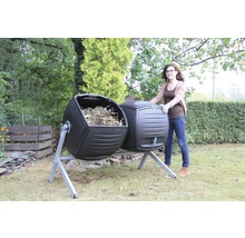 Double silo de compostage 380 litres avec châssis en acier-thumb-12