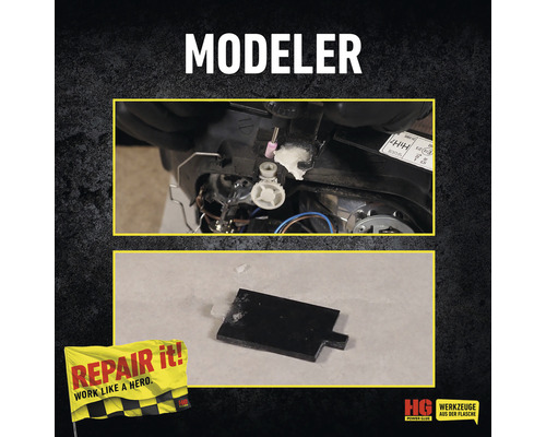 Projet de modélisme avec réparation de phare et pièce de modélisme noire