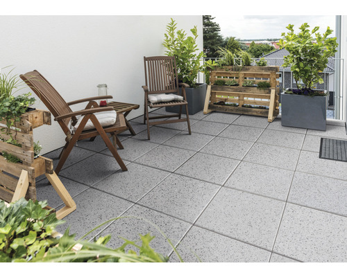 Dalle de terrasse en béton iStone Brilliant gris 40x40x4cm